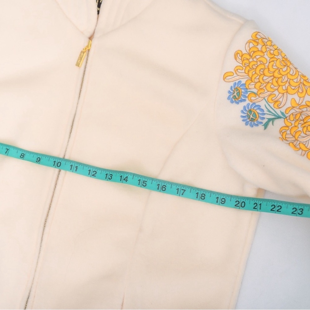 Bob Mackie Vintage Wearable Art Embroidered Zip Up Fleece Size Medium - Picture 5 of 10